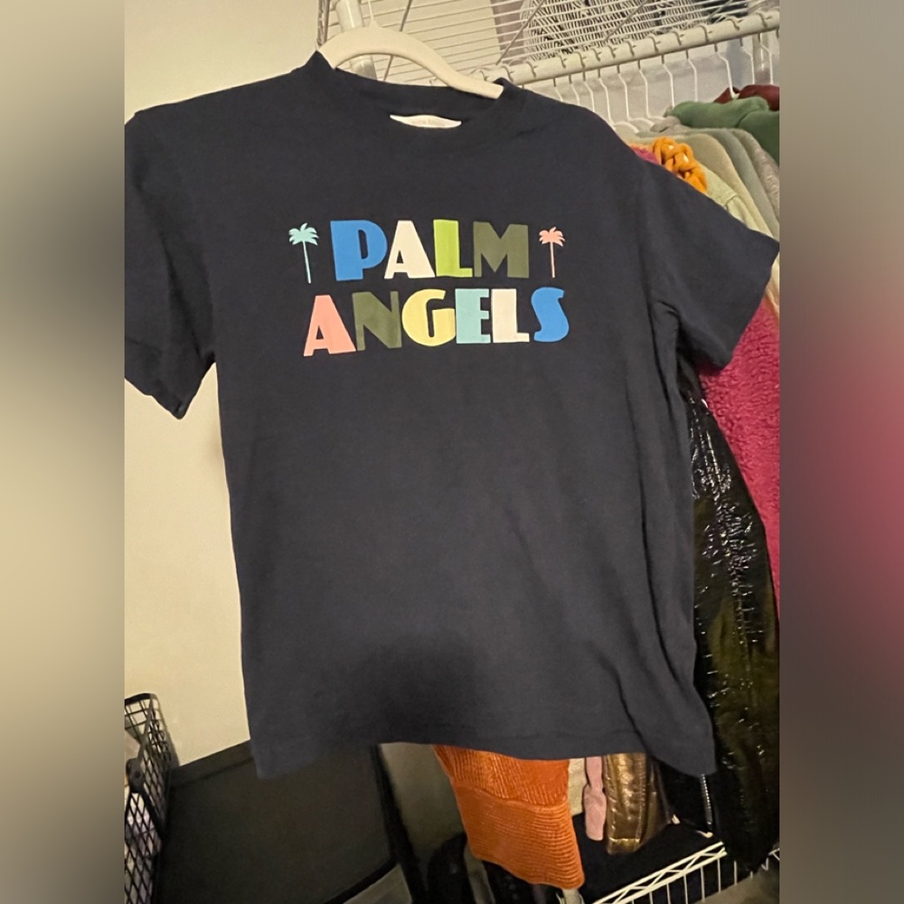 Boys Navy Blue Palm Angels Tshirt
